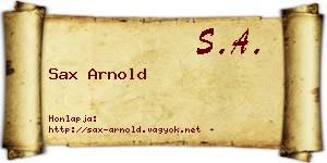 Sax Arnold névjegykártya